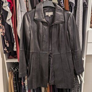 Anne Klein Women's Stand-Collar Leather Jacket